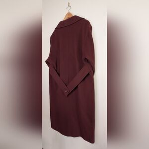 Vintage Women's Burgundy Wool Trench Coat